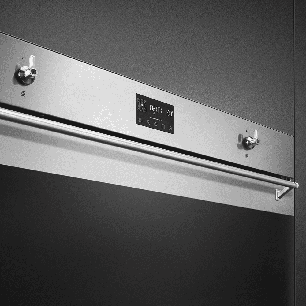Smeg 90cm Classic Pyrolytic Multifunction Single Oven SFP9302TX – Stainless Steel