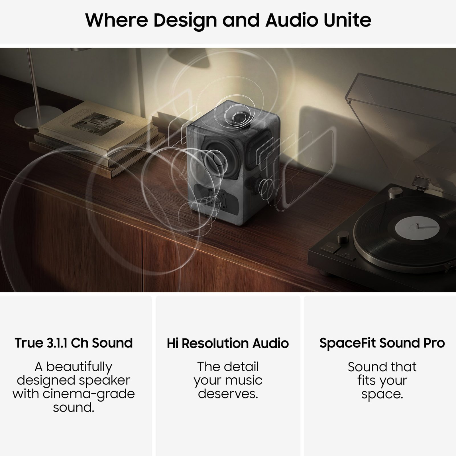 Samsung 2026 LS70H Multi-Directional Music Studio 7 WiFi-Bluetooth Wireless Speaker HW-LS70H/XU – Black