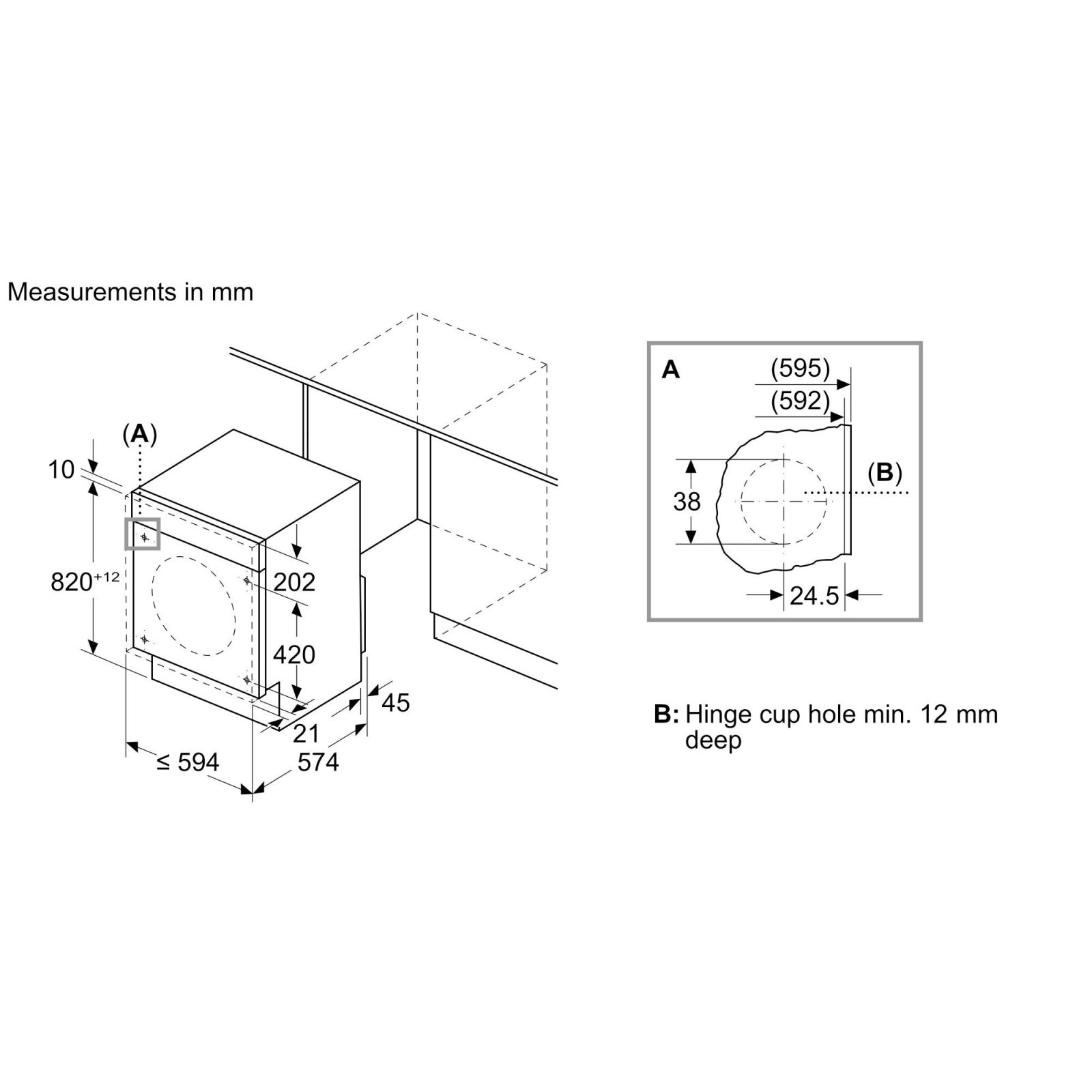 Siemens 8kg/5kg IQ-500 WK14D490GB Fully Integrated Washer Dryer