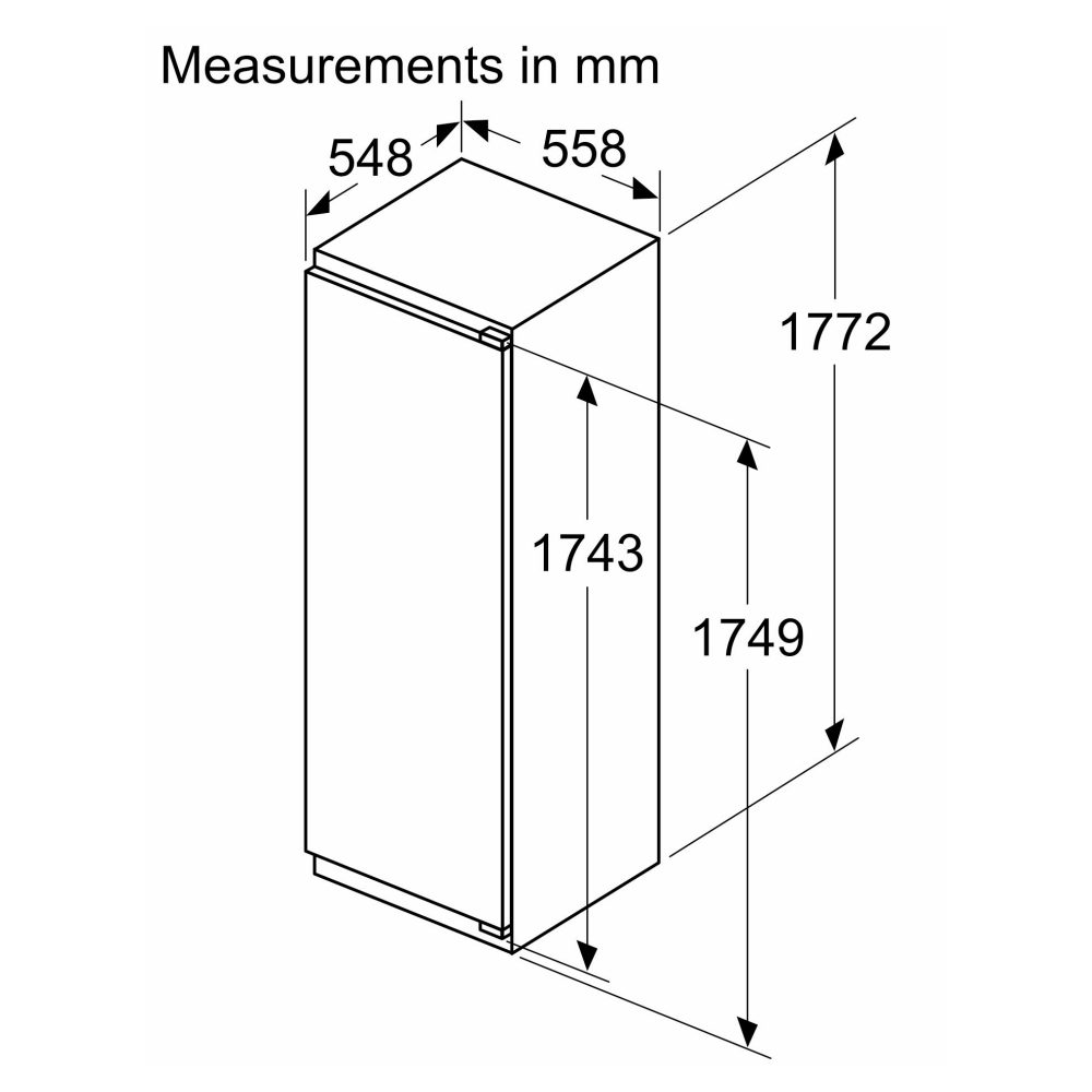 Siemens 177cm IQ-500 Integrated In Column Larder Fridge KI81RADD0G