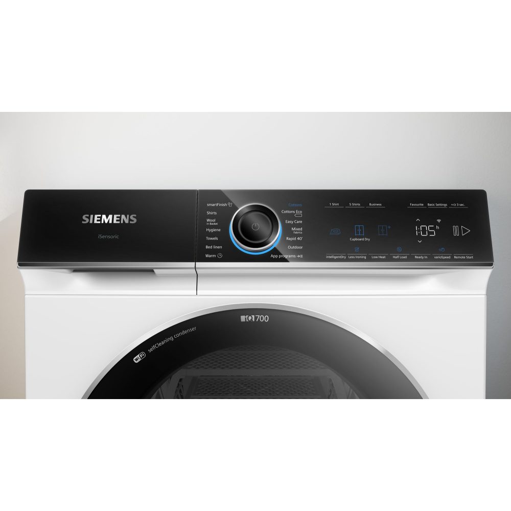 Siemens WQ46B2C9GB 9kg IQ-700 Heat Pump Condenser Tumble Dryer – WHITE