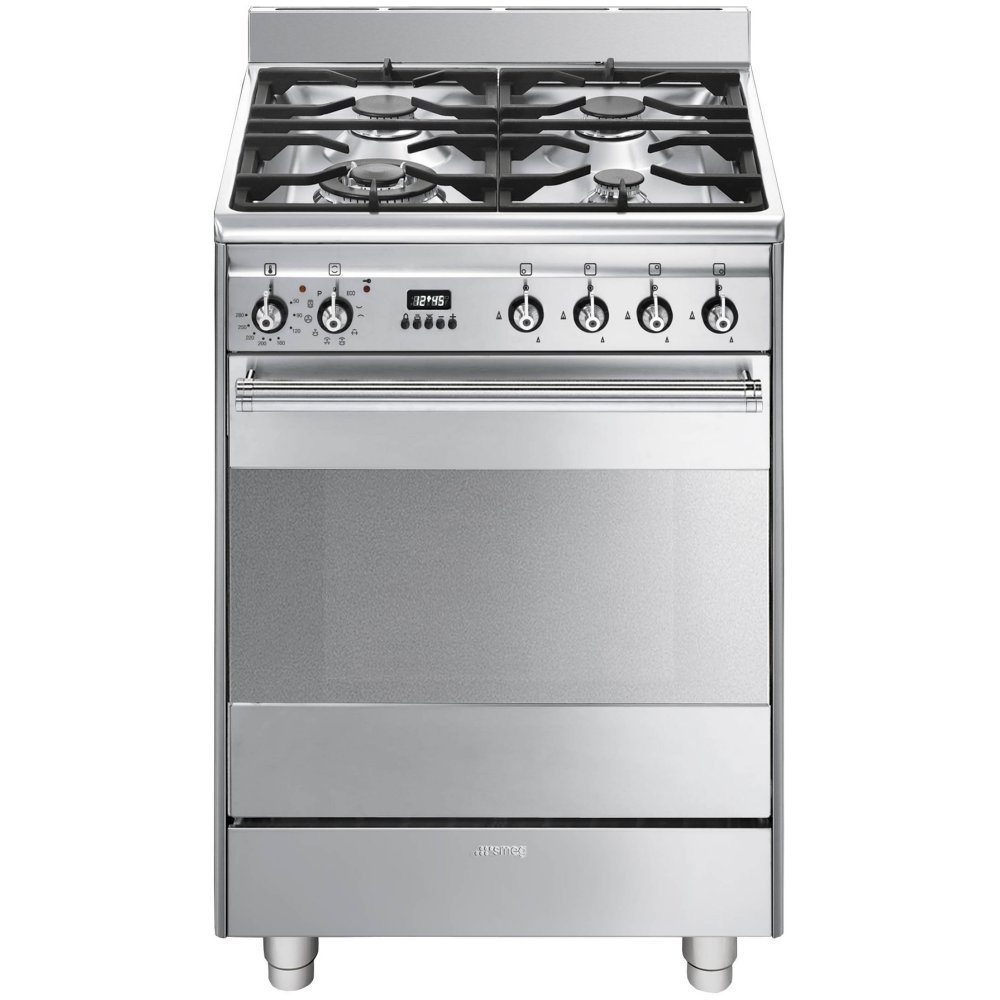Smeg 60cm Concert Freestanding Pyrolytic Dual Fuel Cooker SUK61PX8 – Stainless Steel