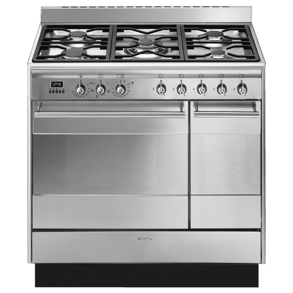 Smeg 90cm Concert Dual Fuel Twin Range Cooker SUK92MX9-1 – STAINLESS STEEL