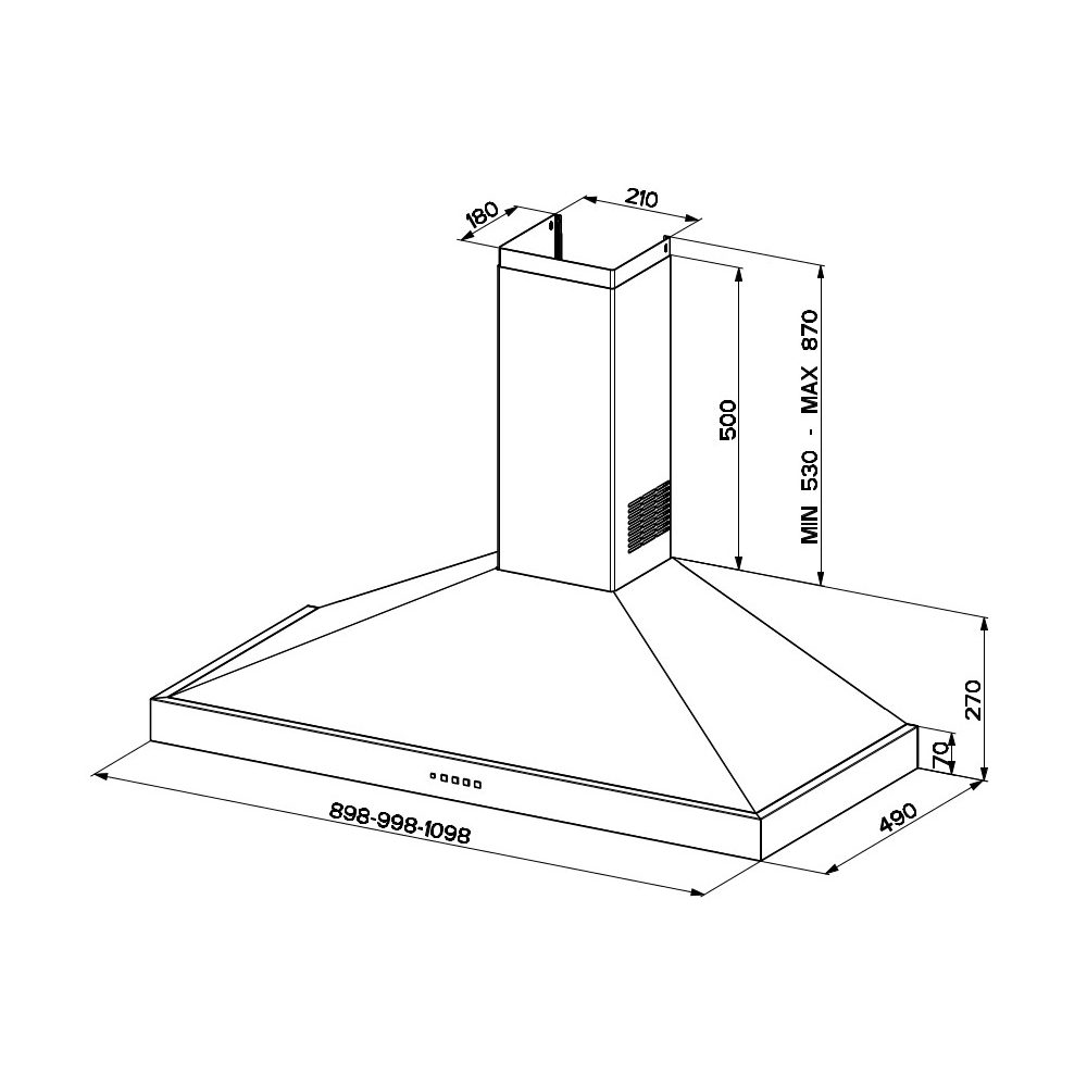 Stoves Sterling 90PYR Chimney Hood 444411651 – STAINLESS STEEL