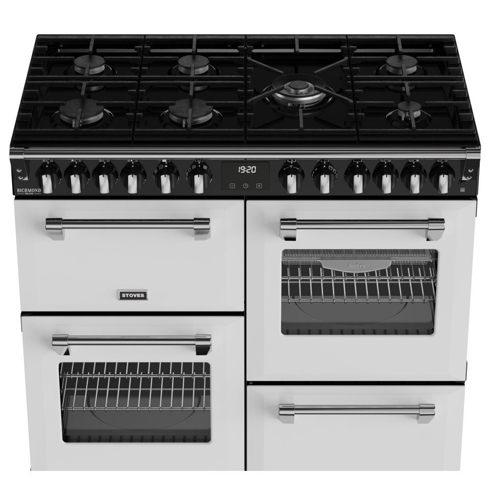 Stoves Richmond Deluxe 100DF Dual Fuel Range Cooker 444412016 – ICE WHITE