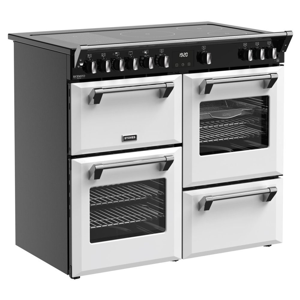 Stoves Richmond Deluxe 100EI Induction Range Cooker 444412022 – ICE WHITE