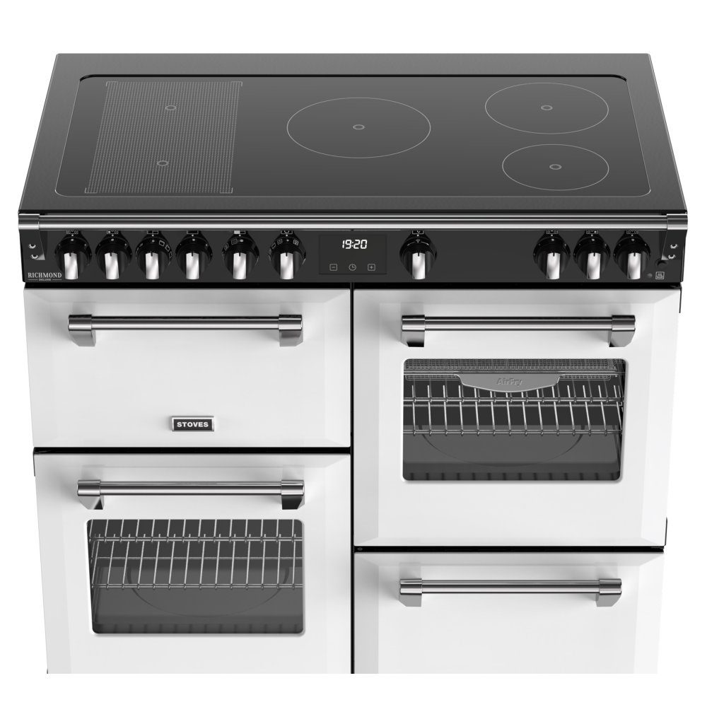 Stoves Richmond Deluxe 100EI Induction Range Cooker 444412022 – ICE WHITE