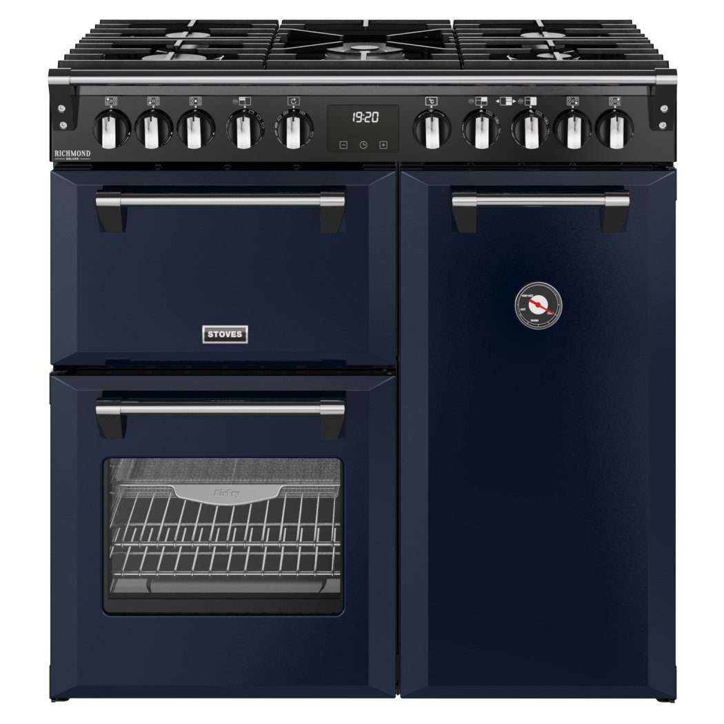 Stoves Richmond Deluxe 90DF Dual Fuel Range Cooker 444412006 – MIDNIGHT BLUE