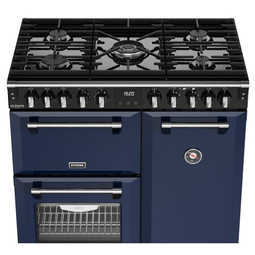 Stoves Richmond Deluxe 90DF Dual Fuel Range Cooker 444412006 – MIDNIGHT BLUE