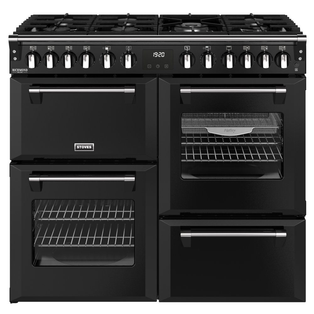 Stoves Richmond Deluxe 100DF Dual Fuel Range Cooker 444411871 – BLACK