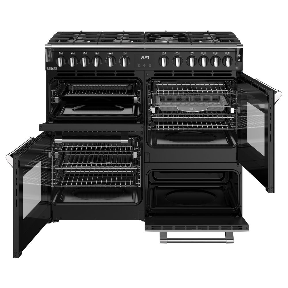 Stoves Richmond Deluxe 100DF Dual Fuel Range Cooker 444411871 – BLACK