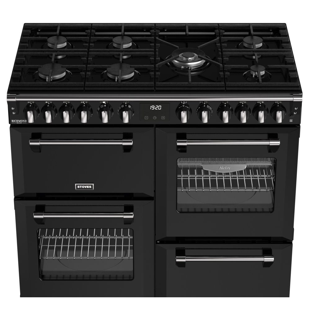 Stoves Richmond Deluxe 100DF Dual Fuel Range Cooker 444411871 – BLACK