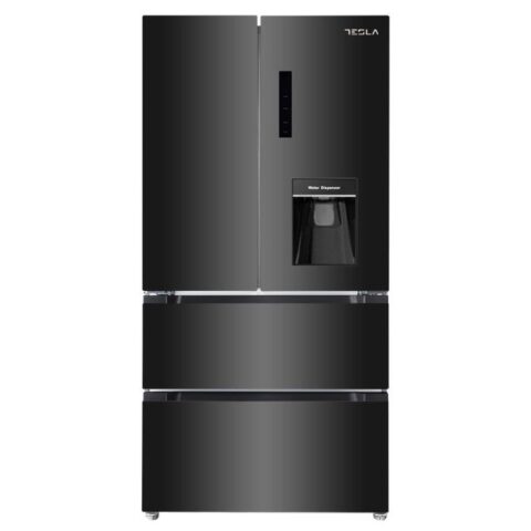 Tesla  French Style Fridge Freezer With Water Dispenser Non Plumbed T571FRDB – Black