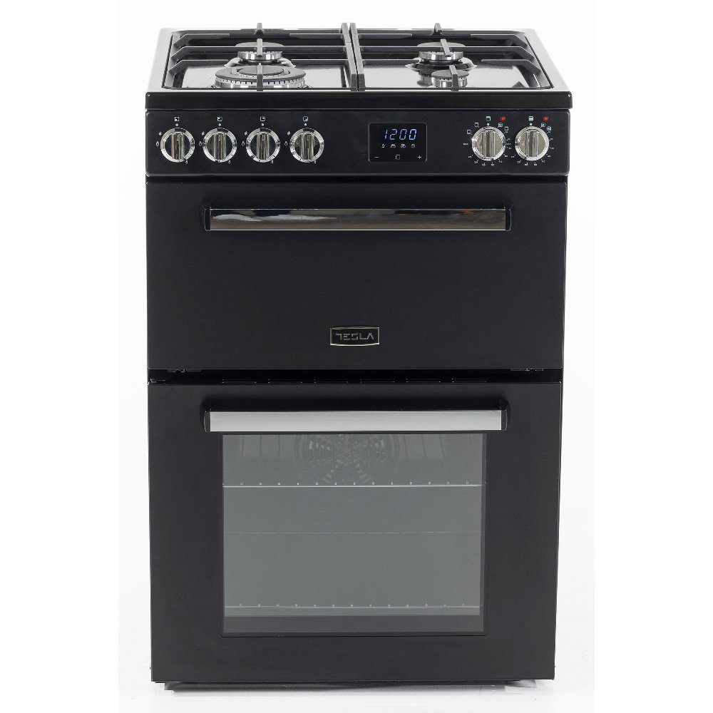 Tesla 60cm Freestanding Dual Fuel Cooker TMRDF60B – Black