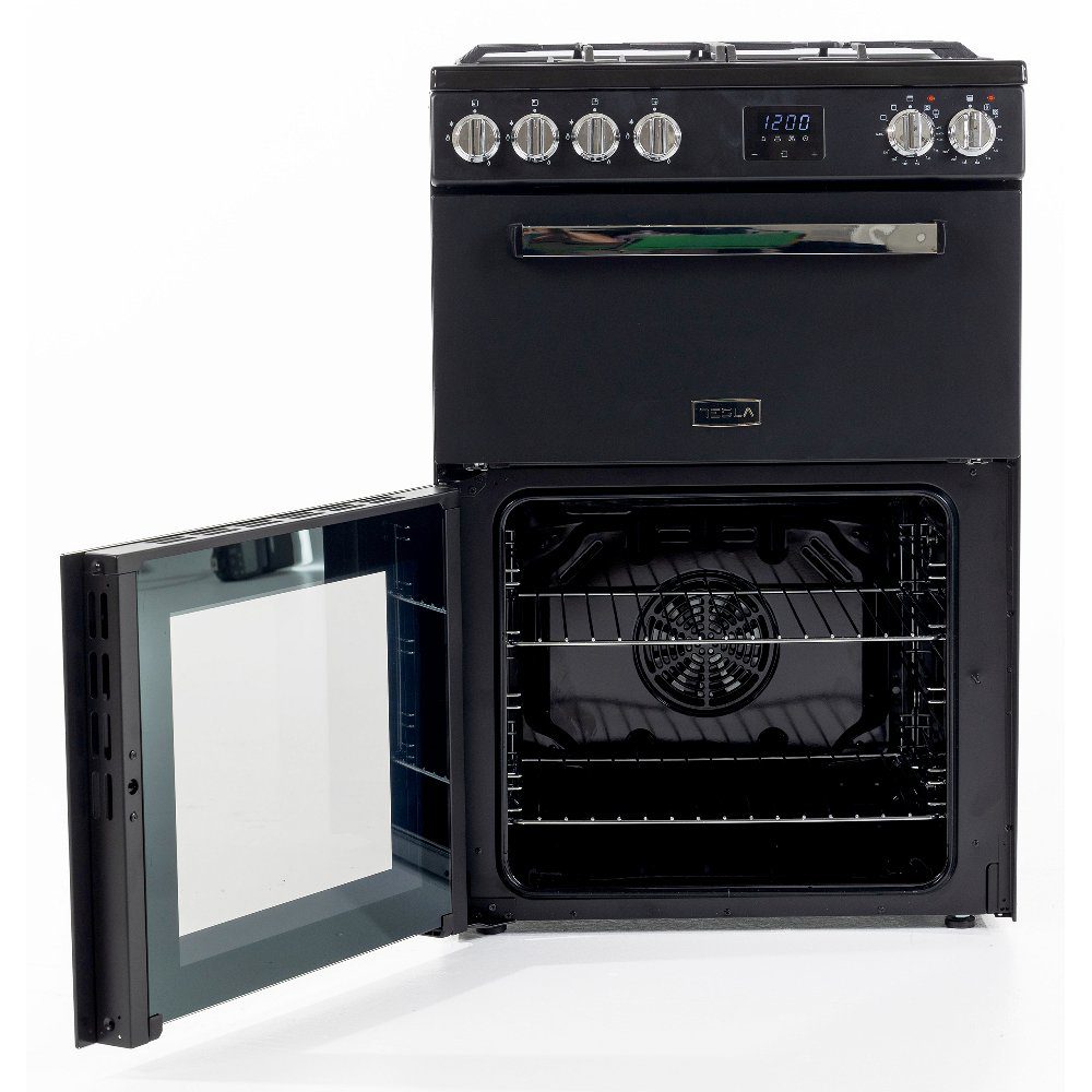 Tesla 60cm Freestanding Dual Fuel Cooker TMRDF60B – Black