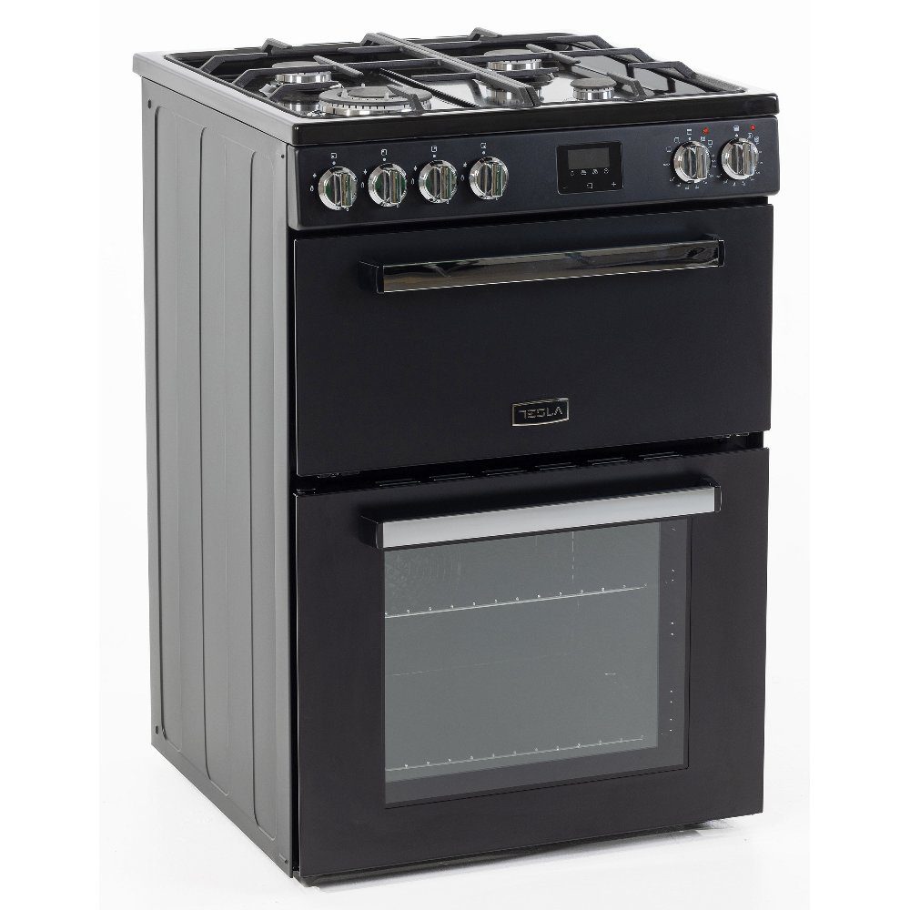 Tesla 60cm Freestanding Dual Fuel Cooker TMRDF60B – Black