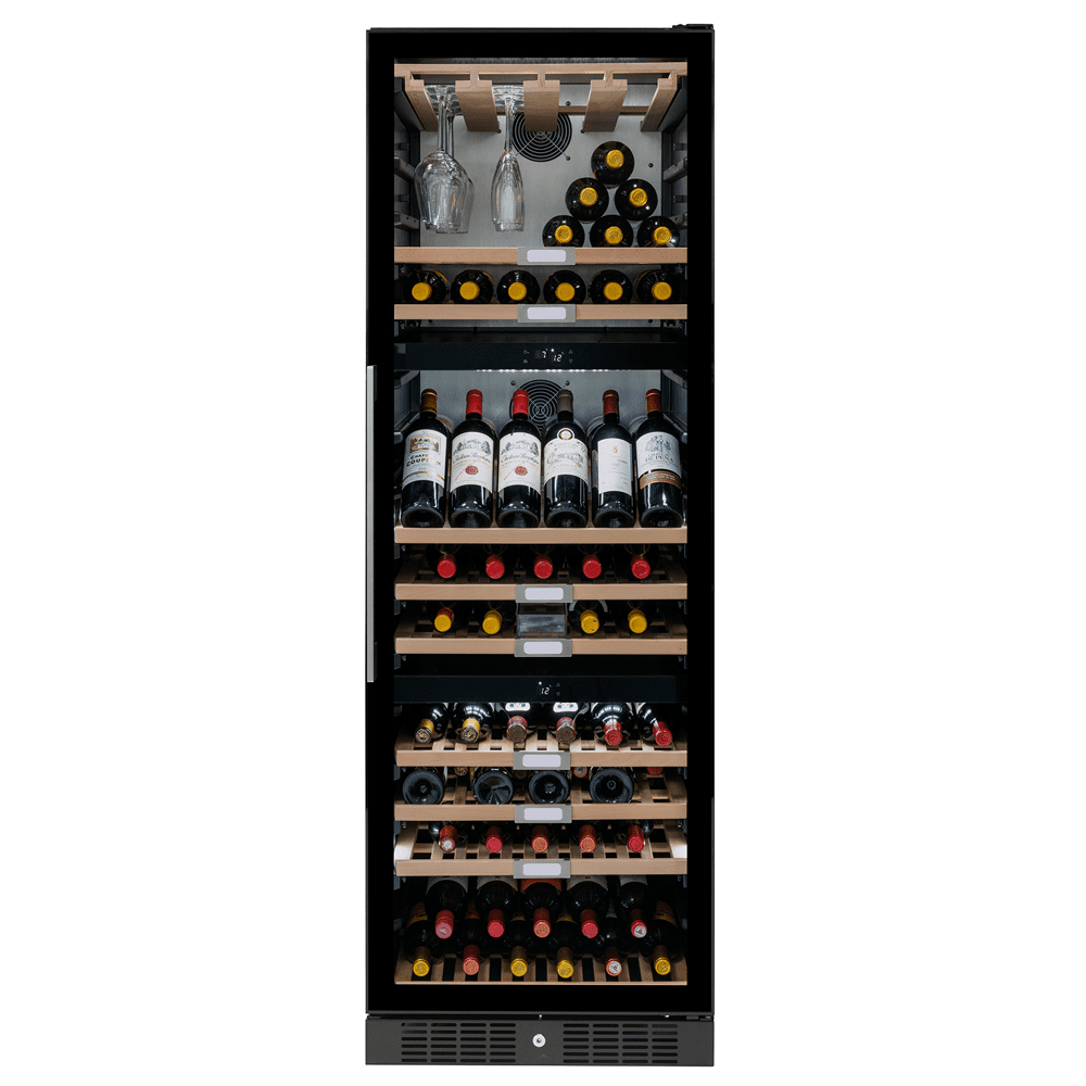 Caple 60cm Freestanding Triple Zone Wine Cooler WF1553BG – Black