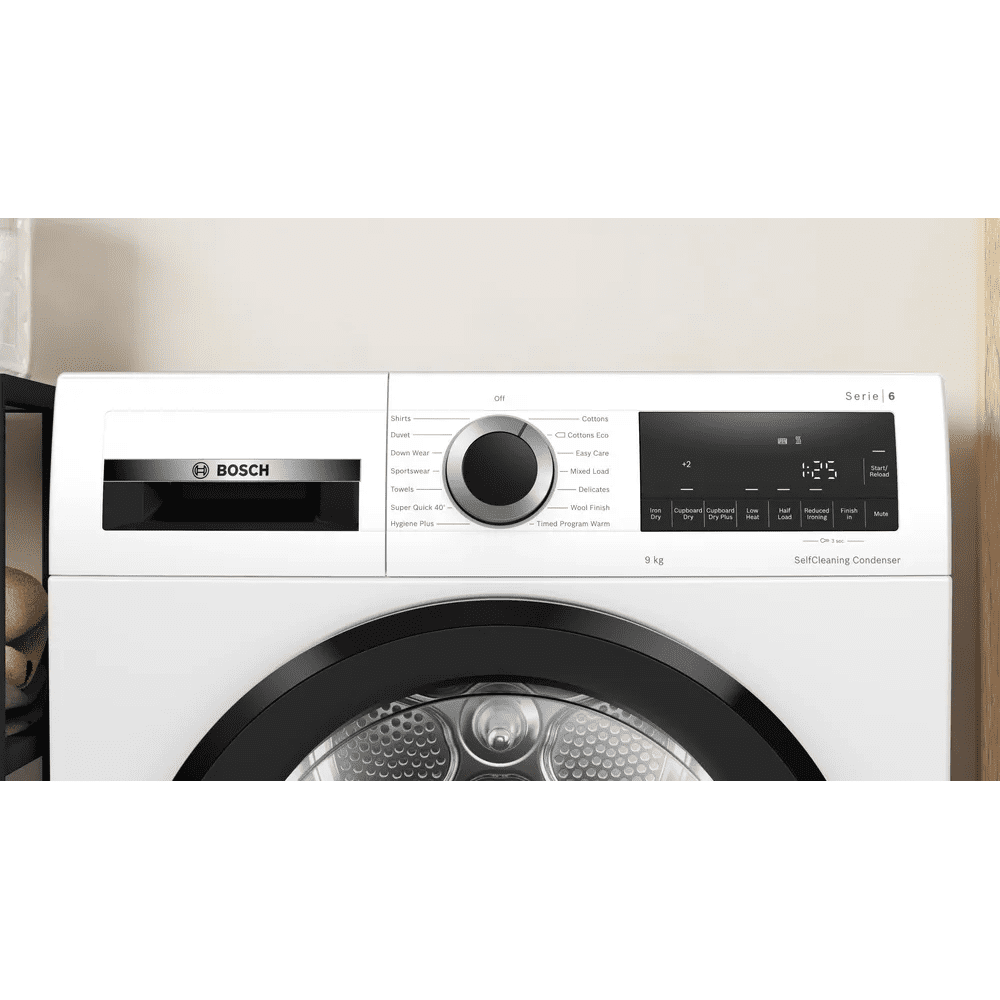 Bosch WQG24509GB 9kg Series 6 Heat Pump Condenser Tumble Dryer – WHITE