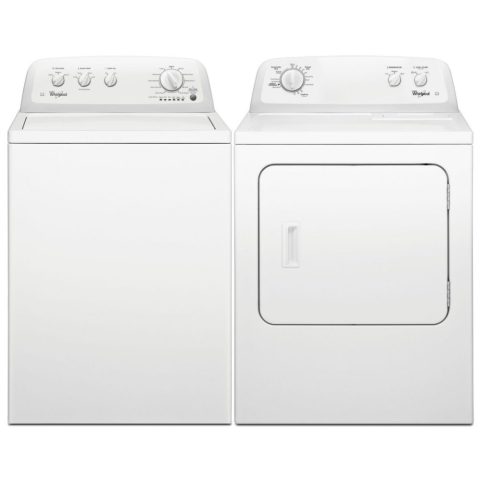 Whirlpool  15kg American Washing Machine And Dryer Pack 3LWTW4705FW 3LWED4705FW – WHITE