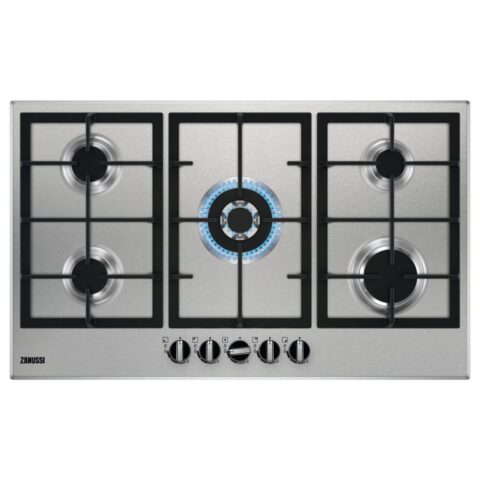 Zanussi  86cm 5 Burner Gas Hob ZGNN955X – STAINLESS STEEL