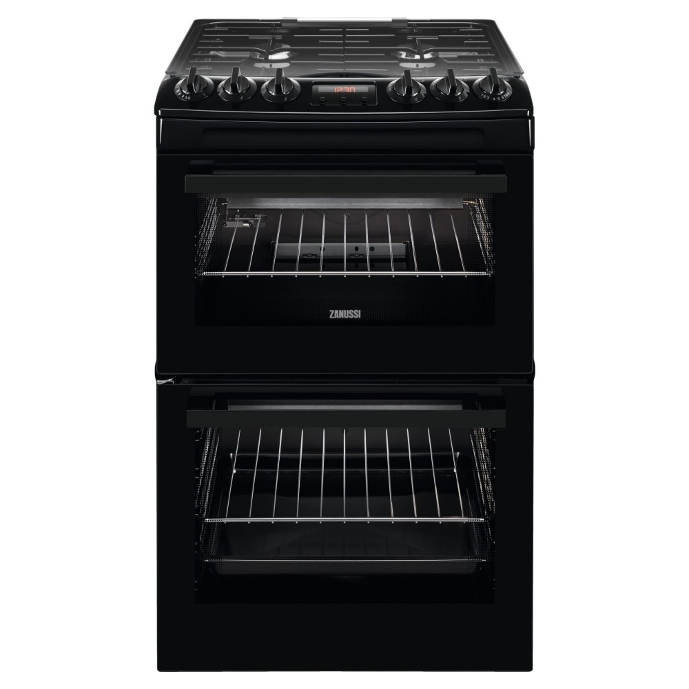 Zanussi 55cm Freestanding Gas Cooker ZCG43250BA – BLACK