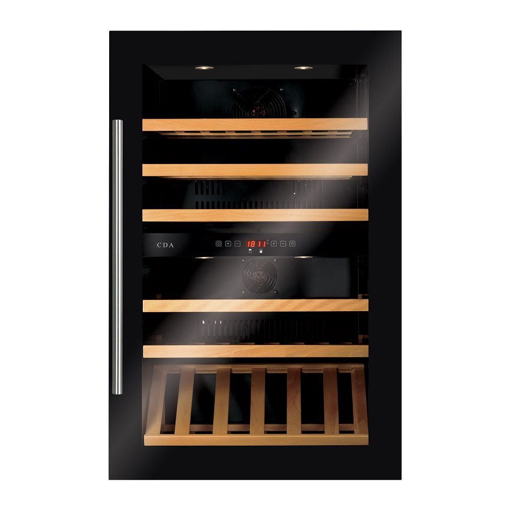 CDA 88cm Integrated In Column Dual Zone Wine Cooler FWV902BL – BLACK