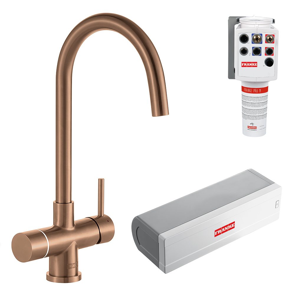Franke 4-In-1 Helix Electronic Boiling Water Tap MINERVA HELIX ELECTRONIC COPPER – COPPER