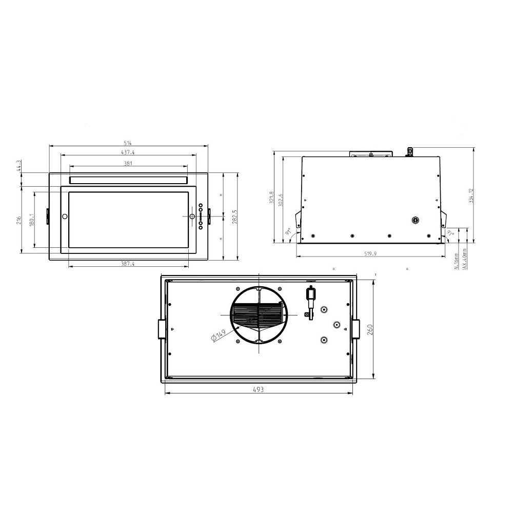Elica 51cm Lane Canopy Hood LANE-60-SS – Stainless Steel